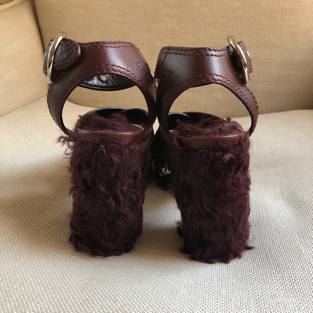 Miu Miu Platform Sandals Platform Studded Faux Sh… - image 8